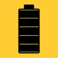ein Illustration von ein völlig berechnet Batterie. schwarz und Gelb Farben. Vektor Symbol