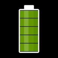 ein Illustration von ein völlig berechnet Batterie. Grün Farbe. Vektor Bild
