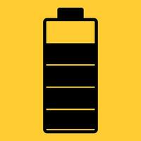 ein Illustration von ein fast voll Batterie Aufladung. schwarz und Gelb Farben. Vektor Symbol