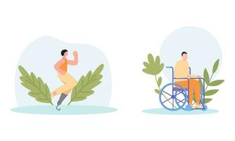 handikapp människor illustration tecknad serie vektor