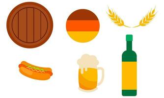 Oktoberfest Bier Festival Symbole einstellen vektor