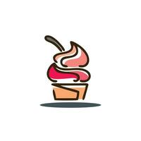Eis Sahne Logo Design, Essen Logo Pudding, Restaurant Logo vektor