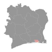 Abidjan Karte, administrative Aufteilung von Elfenbein Küste. Vektor Illustration.