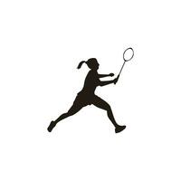 vektor illustration - kvinnor är spelar badminton försvar med tar emot fjäderboll - platt tecknad serie stil