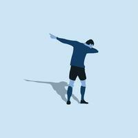 vektor illustration - badda mål firande tillbaka se i fotboll - platt tecknad serie stil
