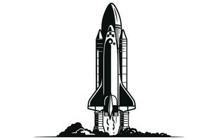 Rakete Silhouette Illustration Astronaut Fahrzeug Symbol, Rakete Base Symbol. einfach Zeichen Illustration vektor