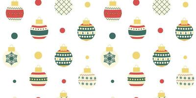 sömlös mönster från jul leksaker med annorlunda ornament. scandinavian stil. vektor illustration. platt design
