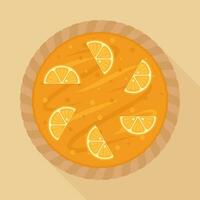 Orange Kuchen auf Orange Hintergrund Vektor Illustration