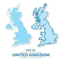 Vektor Großbritannien Karte einstellen einfach eben und Gliederung Stil Illustration
