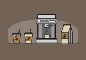 Kaffee-Elemente Clipart Vektor