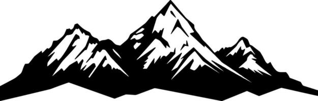 Hand gezeichnet Berge Silhouetten zum hoch Berg Symbol, Vektor Illustration. ai generiert Illustration.