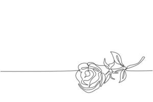 einzelne durchgehende Strichzeichnung von schöner frischer romantischer Rosenblume. dynamische Grußkarten, Einladungen, Logos, Banner, Plakatkonzepte, eine Linie zeichnen Design-Grafik-Vektor-Illustration vektor