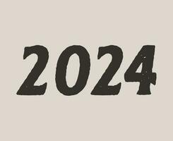 2024 glücklich Neu Jahr abstrakt grau Grafik Design Vektor Logo Symbol Illustration