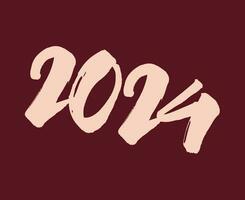 2024 glücklich Neu Jahr abstrakt kastanienbraun Grafik Design Vektor Logo Symbol Illustration