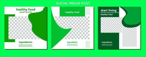 friska mat befordran och erbjudande rabatt befordran. social media mall baner bakgrund design vektor