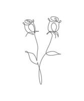 eine durchgehende Linie, die schöne abstrakte Rosenblume zeichnet. minimales frisches natürliches Schönheitskonzept. Wohnwanddekor, Poster, Einkaufstasche, Stoffdruck. Einzeiliges Zeichnen Design Grafik Vektor Illustration