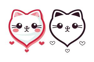 Valentinstag Tag kawaii Katze Symbol Vektor