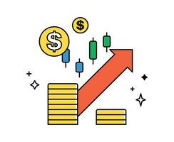 Finanzen Konten wirtschaftlich Wachstum und Investition planen Verwaltung Vektor Illustration.