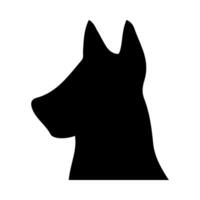 Hund Kopf Silhouette Illustration auf isoliert Hintergrund vektor