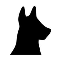 hund huvud silhuett illustration på isolerat bakgrund vektor
