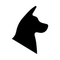 Hund Kopf Silhouette Illustration auf isoliert Hintergrund vektor