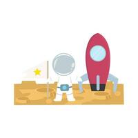 Rakete mit Astronaut Illustration vektor