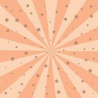 virvlande radiell bakgrund i trendig Färg 2024 persika ludd med stjärnor vektor