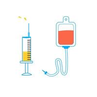 medizinisch Symbole zum Gesundheitswesen Spritze und Blut Ausrüstung. Vektor Illustration isoliert. können verwenden zum medizinisch Hintergrund.