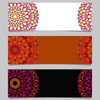 horizontal Blumen- Mandala Banner Vorlage einstellen - - abstrakt Vektor Grafik Elemente