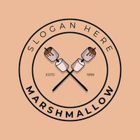 marshmallow logotyp design, bakgrund mall vektor