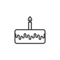 Geburtstag Kuchen Symbol. Zeichen zum Handy, Mobiltelefon Konzept und Netz Design. Gliederung Vektor Symbol. Symbol, Logo Illustration. Vektor Grafik.