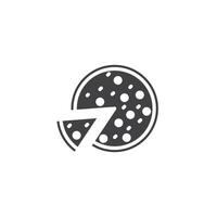 Pizza Symbol. Zeichen zum Handy, Mobiltelefon Konzept und Netz Design. Gliederung Vektor Symbol. Symbol, Logo Illustration. Vektor Grafik.