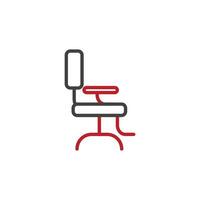 Friseur Stuhl Symbol. Zeichen zum Handy, Mobiltelefon Konzept und Netz Design. Gliederung Vektor Symbol. Symbol, Logo Illustration. Vektor Grafik.