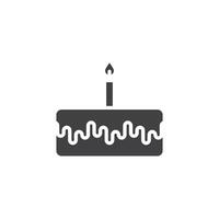 Geburtstag Kuchen Symbol. Zeichen zum Handy, Mobiltelefon Konzept und Netz Design. Gliederung Vektor Symbol. Symbol, Logo Illustration. Vektor Grafik.