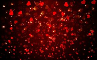 abstrakt Valentinstag Urlaub Blau Hintergrund mit Herzen verschwommen Beleuchtung vektor