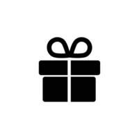 eps10 Vektor Illustration von ein schwarz Geschenk Box Symbol isoliert auf Weiß Hintergrund