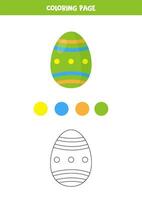 Färg söt tecknad serie påsk ägg. kalkylblad för ungar. vektor
