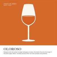 oloroso spec ark. sherry vin. illustrerade guide för barer, restauranger, turist guider, uppslagsverk vektor