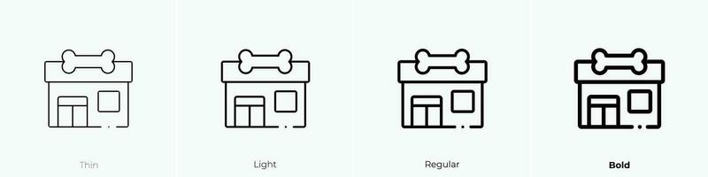 Haustier Geschäft Symbol. dünn, Licht, regulär und Fett gedruckt Stil Design isoliert auf Weiß Hintergrund vektor
