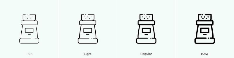 Pfeffer Symbol. dünn, Licht, regulär und Fett gedruckt Stil Design isoliert auf Weiß Hintergrund vektor