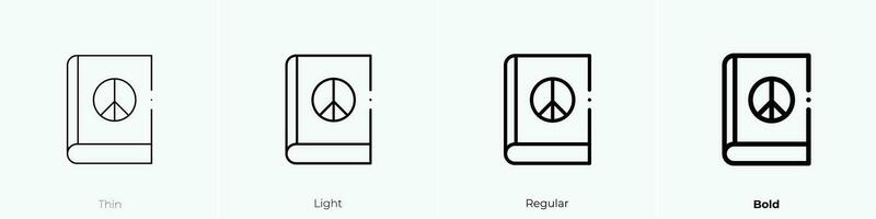 Frieden Symbol. dünn, Licht, regulär und Fett gedruckt Stil Design isoliert auf Weiß Hintergrund vektor