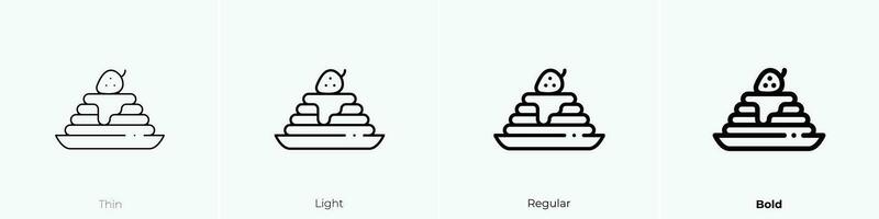 Pfannkuchen Symbol. dünn, Licht, regulär und Fett gedruckt Stil Design isoliert auf Weiß Hintergrund vektor