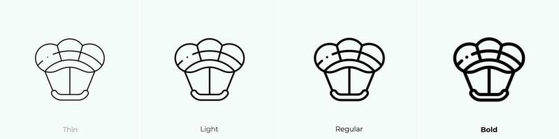 Gleitschirmfliegen Symbol. dünn, Licht, regulär und Fett gedruckt Stil Design isoliert auf Weiß Hintergrund vektor