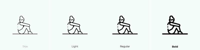 Pilates Symbol. dünn, Licht, regulär und Fett gedruckt Stil Design isoliert auf Weiß Hintergrund vektor