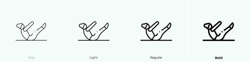 Pilates Symbol. dünn, Licht, regulär und Fett gedruckt Stil Design isoliert auf Weiß Hintergrund vektor