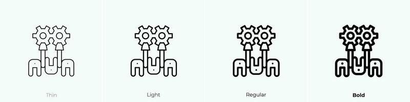 Kolben Symbol. dünn, Licht, regulär und Fett gedruckt Stil Design isoliert auf Weiß Hintergrund vektor