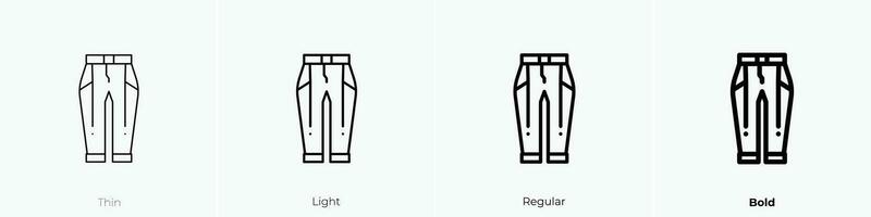 Hose Symbol. dünn, Licht, regulär und Fett gedruckt Stil Design isoliert auf Weiß Hintergrund vektor