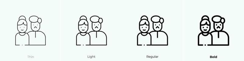 Eltern Symbol. dünn, Licht, regulär und Fett gedruckt Stil Design isoliert auf Weiß Hintergrund vektor