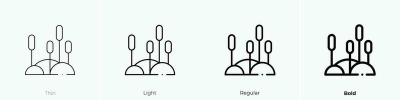 Papyrus Symbol. dünn, Licht, regulär und Fett gedruckt Stil Design isoliert auf Weiß Hintergrund vektor