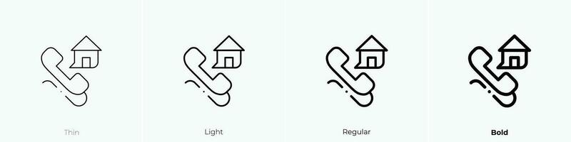 Telefon Anruf Symbol. dünn, Licht, regulär und Fett gedruckt Stil Design isoliert auf Weiß Hintergrund vektor